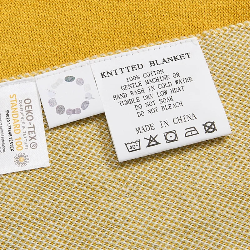 Axyaa Soft Orange Yellow Cotton Throw Blanket Home Sofa Couch Bed 50"x62"
