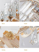 Axyaa Luxury Crystal Chandeliers: Elegant LED Lighting for Home Decor.