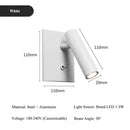 Axyaa Adjustable Angle LED Wall Lamp in Multiple Colors for Bedroom, Living Room, Study