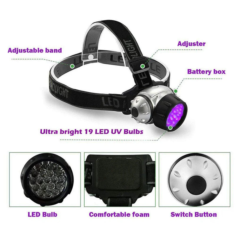 Axya LED Headlamp Green Light Plant Grow Room 4 Modes High Intensity Lighting