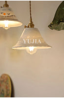 Axyaa Nordic Ceramic Pendant Lights with Brass Finish E27 Hanging Lamp