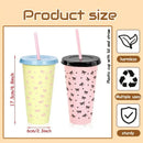 Axyaa Bow Design Reusable Plastic Water Cup with Straw Lid - Portable Drinkware Mug
