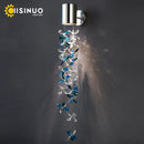 Axyaa Crystal Bedside Wall Sconce - Luxe Stainless Steel Finish & G10 Crystal Chain