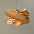 Axyaa Wooden Skin Pendant Lamp: Modern LED Decor Chandelier for Bedroom, Restaurant, Aisle
