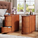 Axyaa Solid Wood 3-Drawer End Table: Modern Sofa Side & Narrow Nightstand