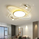 Axyaa Moon Design LED Ceiling Lamp, Luxury Remote Control Living Room Lights