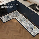 Axyaa Retro Floral Pattern Kitchen Carpet - Non-slip Waterproof Rug