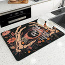 Axyaa Halloween Plants Drying Mat, Non-Slip Absorbent for Kitchen Counter