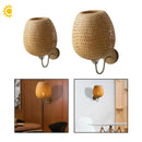 Axyaa Bamboo Wall Lamp: Chinese Style Rattan Night Light for Home Decor