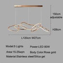 Axyaa LED Pendant Light Stainless Steel Modern Chandelier for Dining Kitchen Island