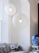 Axyaa Hemp Rattan Weave LED Pendant Lights | Nordic Spherical Chandeliers for Home Decor