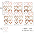 Axyaa Boho Hearts Rainbow Wall Decals: Nursery Kids Room Decor