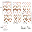 Axyaa Boho Hearts Rainbow Wall Decals: Nursery Kids Room Decor