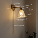Axyaa Retro LED Wall Light Glass Copper Applique – Home Decor & Bedside Lamp