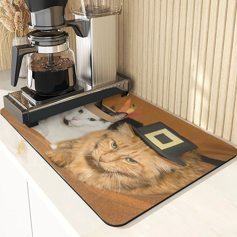 Axyaa Cute Puppy Kitchen Counter Drain Mat Set