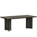 Axyaa Executive Desk: 63" Vintage Farmhouse Wood Office Computer Writing Table