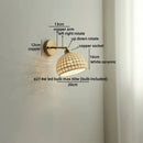 Axyaa Ceramic Vintage LED Wall Light Round Lampshade Design Pull Chain