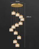 Axyaa Modern Ring Stairs Pendant Light Chandeliers for Living and Dining Room