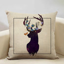 Elk Animal Cushion Cover Sofa Decor Pillow Case Linen Home Decor Axyaa