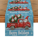 Axyaa Christmas Pickup Truck Pygmy Fir Snowflake Table Runner