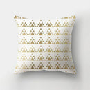 Axyaa Golden Letter Geometric Pillow Case - Elegant Home Decor Choice