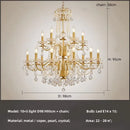 Axyaa European Crystal Chandelier Foyer Pendant Lights LED Ceiling Lamp