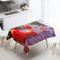 Axyaa Christmas Candle Printed Tablecloth Set