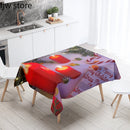 Axyaa Christmas Candle Printed Tablecloth Set