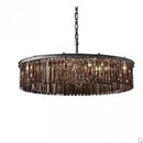 Axyaa Gold Black Metal LED Pendant Chain Crystal Suspension Lamp