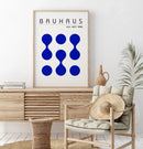 Blue Beige Bauhaus Canvas Poster - Minimalist Mid Century Wall Art by Axyaa