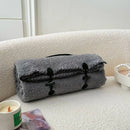 Axyaa Cloud Velvet Cartoon Pattern Blanket with Warm Belt Handle