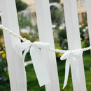 Axyaa White Bow Satin Ribbon and Pearl Garland for Wedding Party Decoration