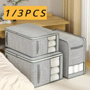 Axyaa Clothes Storage Bag: Quilt Organizer Box with Handle - Home Pillow Blanket Wardrobe Organizer