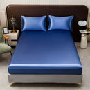 Axyaa Silk Satin Fitted Sheet Set with Pillowcase - Luxury Bedding Collection