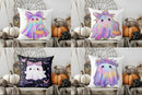 Colorful Ghost & Pumpkin Pillow Cover for Sofa, Bedroom, Car by Axyaa