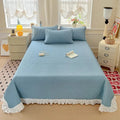 Axyaa Modal Lace Bed Cover with Star Embroidery, Summer Quilted Sheet