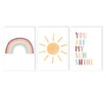 Nordic Rainbow Sun Wall Art Poster for Baby Kids Room by Axyaa