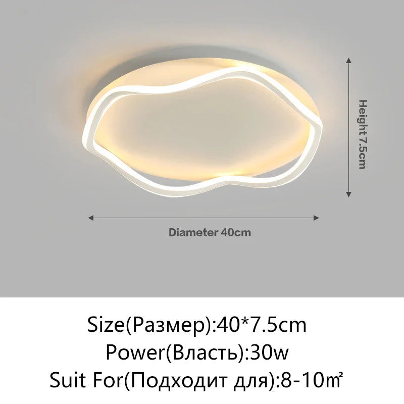 Axyaa Round LED Ceiling Light with Remote Control, Dimmable Chandelier for Living Room