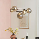 Axyaa Smoke Grey Glass Pendant Light Chandelier for Living Room