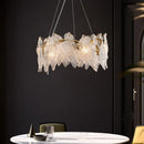 Axyaa Gold Wavy Crystal Chandelier Pendant Light - Modern Nordic Living Dining Room Lighting