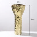 Axyaa Golden Geometric Ceramic Vase Flowerpot Home Decoration Accessory