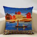 Axyaa African National Style Oil Painting Cushion Cover for Living Room Sofa Art