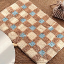 Axyaa Checkered Plush Carpet Home Decoration Bedroom Rugs