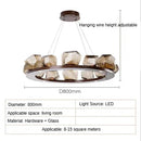 Axyaa Modern Rock Glass Ball LED Ceiling Chandelier for Home Decor