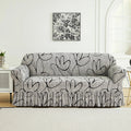 Axyaa Flower Printed Elastic Sofa Cover - Furniture Protector for Living Room