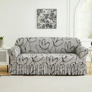 Axyaa Flower Printed Elastic Sofa Cover - Furniture Protector for Living Room
