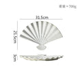 Axyaa Fan Shaped Ceramic Plate: Retro Sushi, Dessert, Dim Sum, Molecular Cuisine Tableware