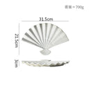 Axyaa Fan Shaped Ceramic Plate: Retro Sushi, Dessert, Dim Sum, Molecular Cuisine Tableware