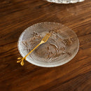 Axyaa High Relief Fruit Glass Plate for Banquet and Tea Service