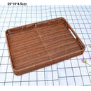Axyaa Rattan Woven Fruit Tray, Storage Basket, Tea Tray, Picnic Snacks Organizer